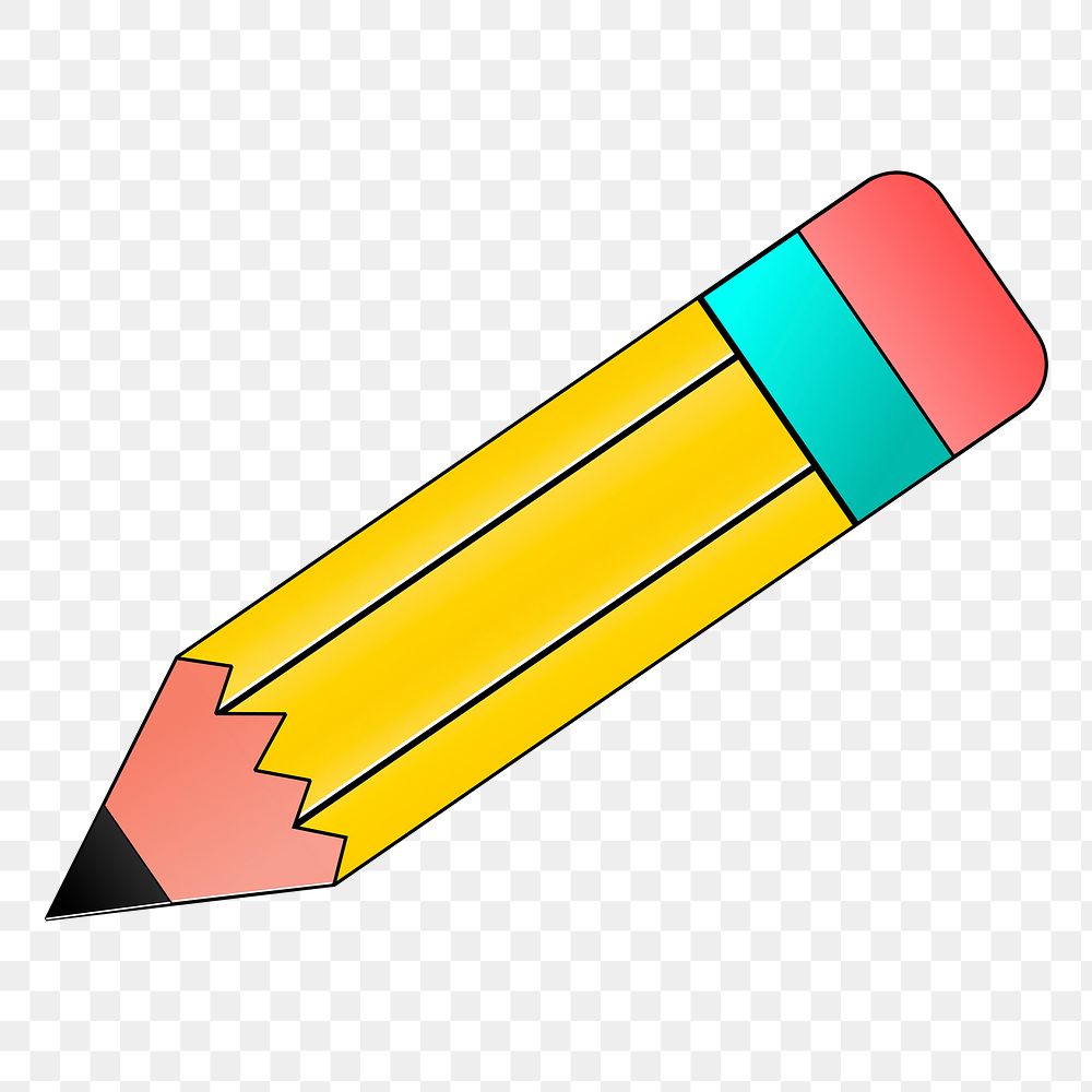 Pencil png sticker, stationery illustration, transparent background. Free public domain CC0 image