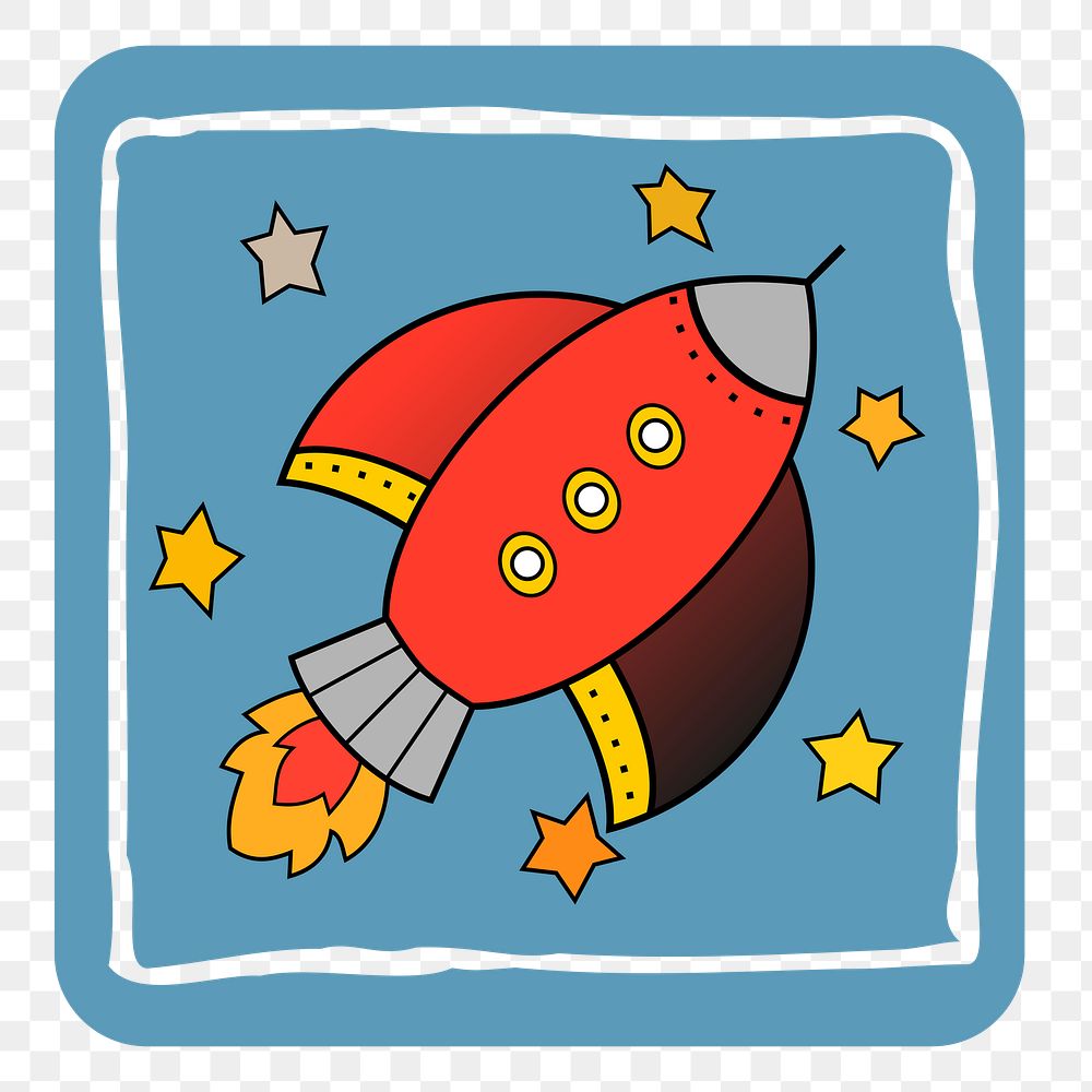 Space rocket png sticker, vehicle illustration, transparent background. Free public domain CC0 image