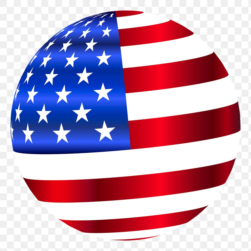 USA flag circle png sticker illustration, transparent background. Free public domain CC0 image.