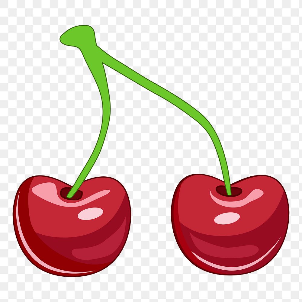 Cherry png sticker, fruit illustration, transparent background. Free public domain CC0 image