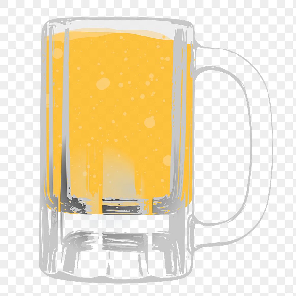 Beer glass png sticker, beverage illustration, transparent background. Free public domain CC0 image