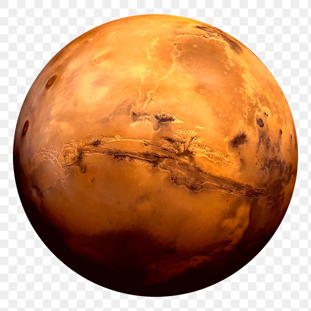 Planet Mars png sticker, galaxy illustration, transparent background. Free public domain CC0 image