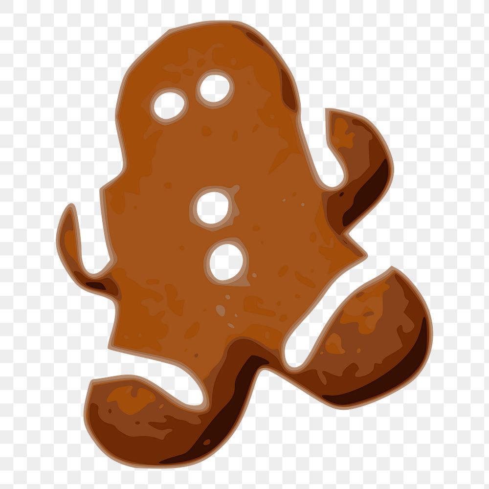 Gingerbread man png sticker, food illustration, transparent background. Free public domain CC0 image