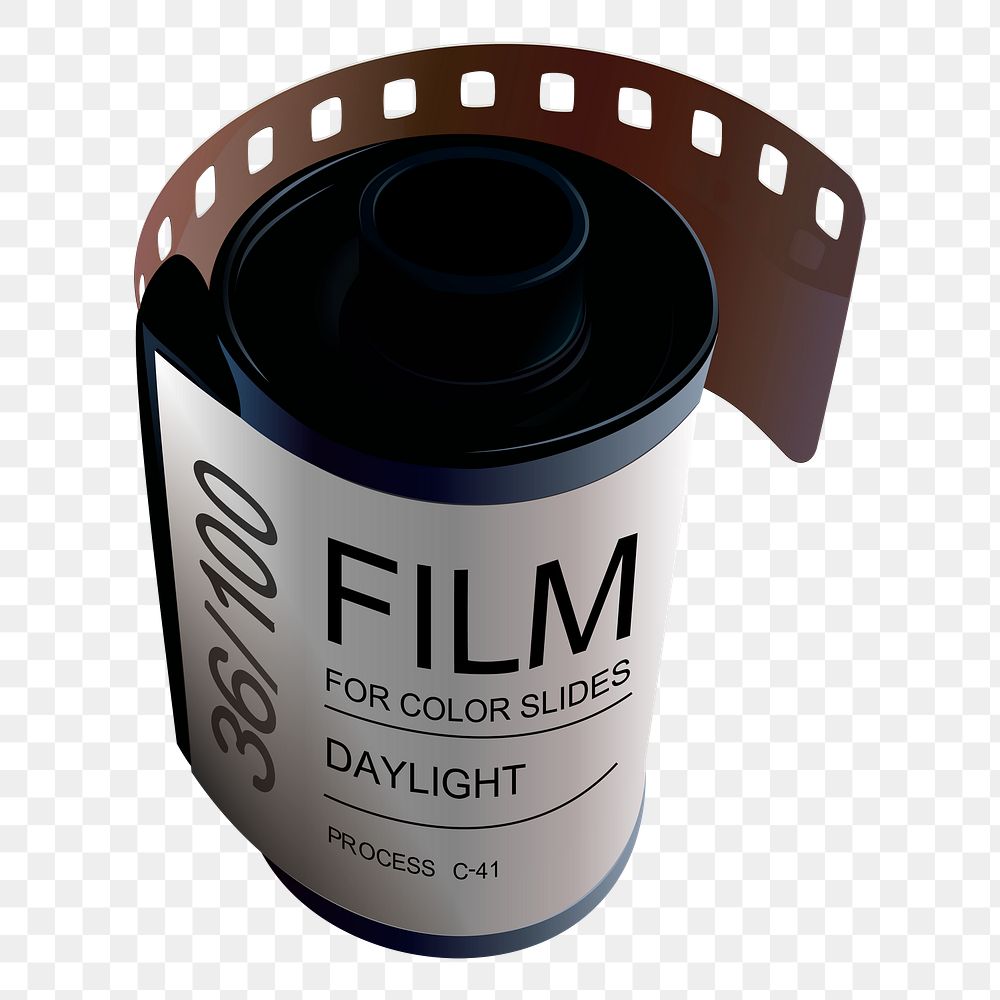 Roll film png sticker, transparent background. Free public domain CC0 image.