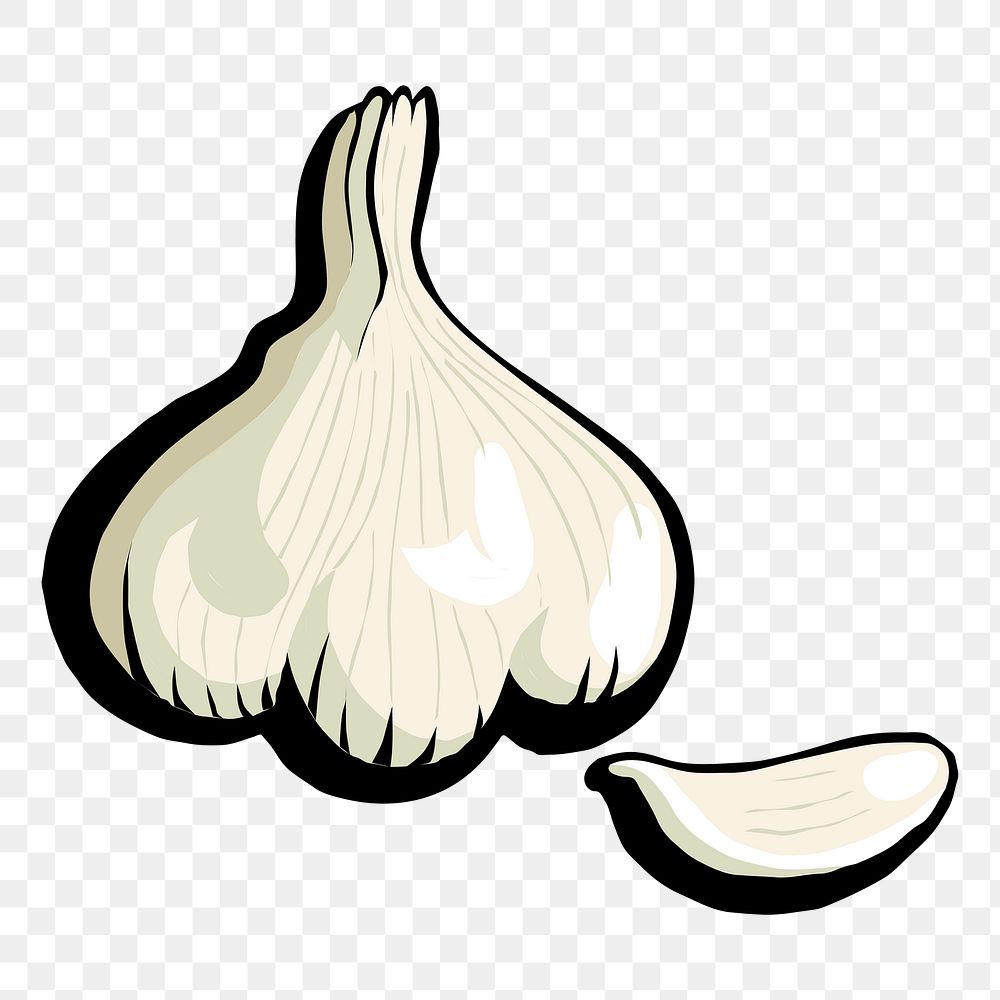 Garlic png sticker, transparent background. Free public domain CC0 image.