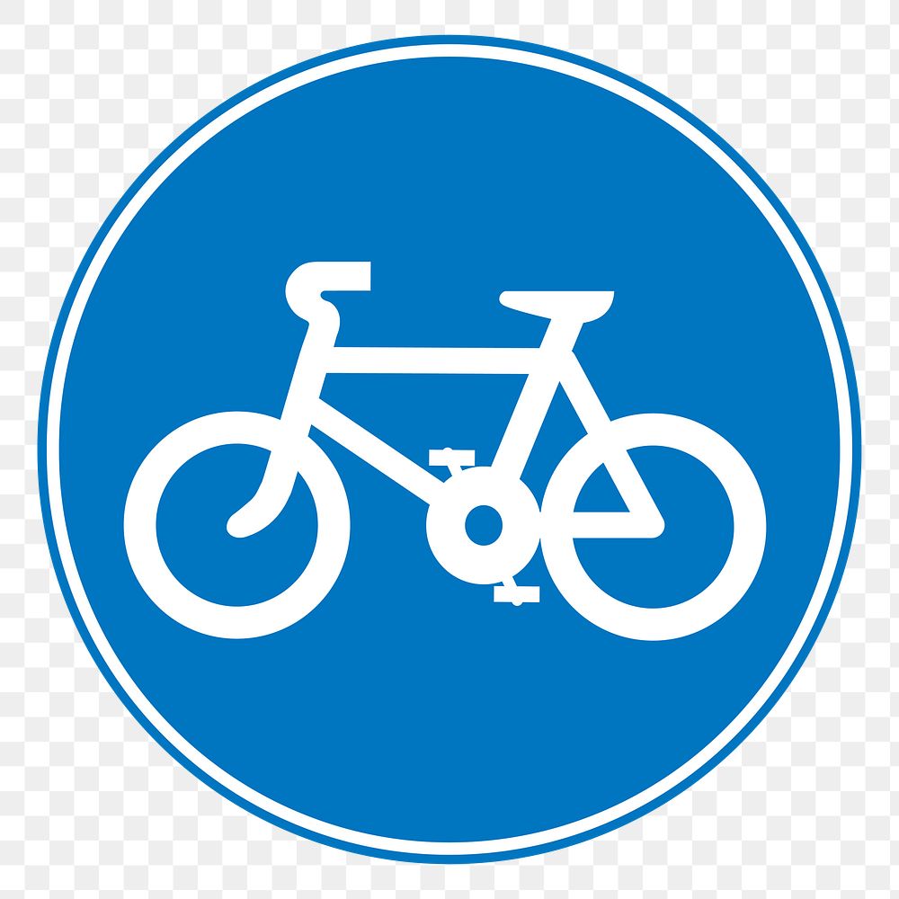 Png bicycle crossing sign sticker, transparent background. Free public domain CC0 image.