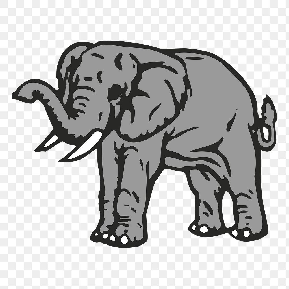 Elephant png sticker, transparent background. Free public domain CC0 image.