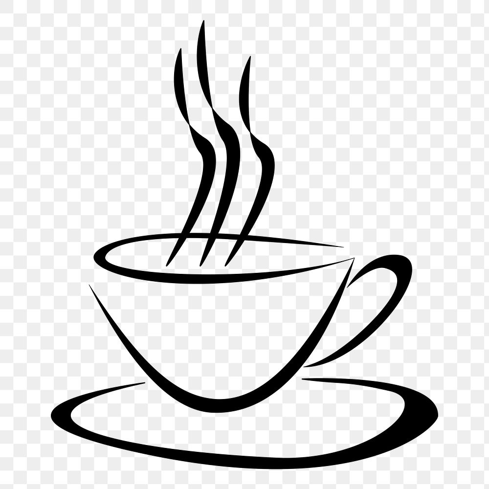 Hot coffee  png sticker, transparent background. Free public domain CC0 image.