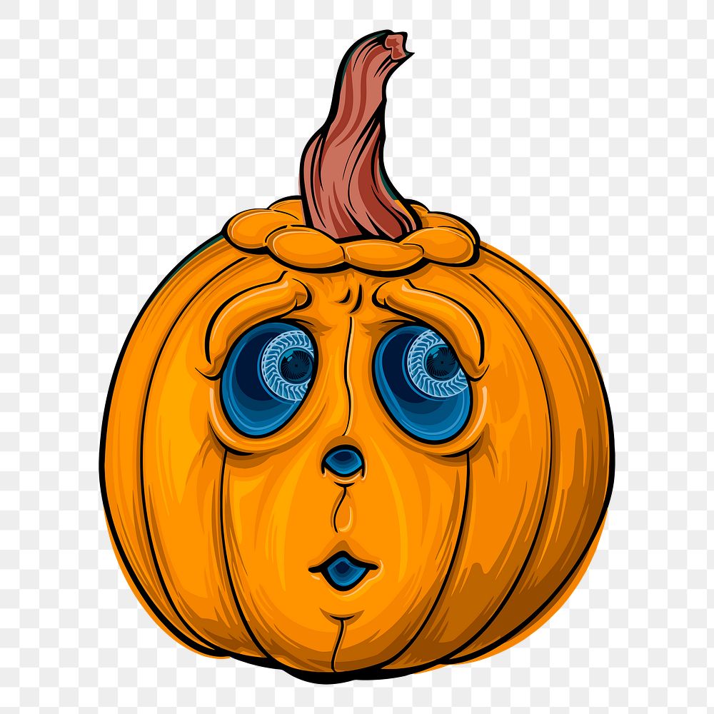 Jack-'o-lantern pumpkin png sticker, transparent background. Free public domain CC0 image.