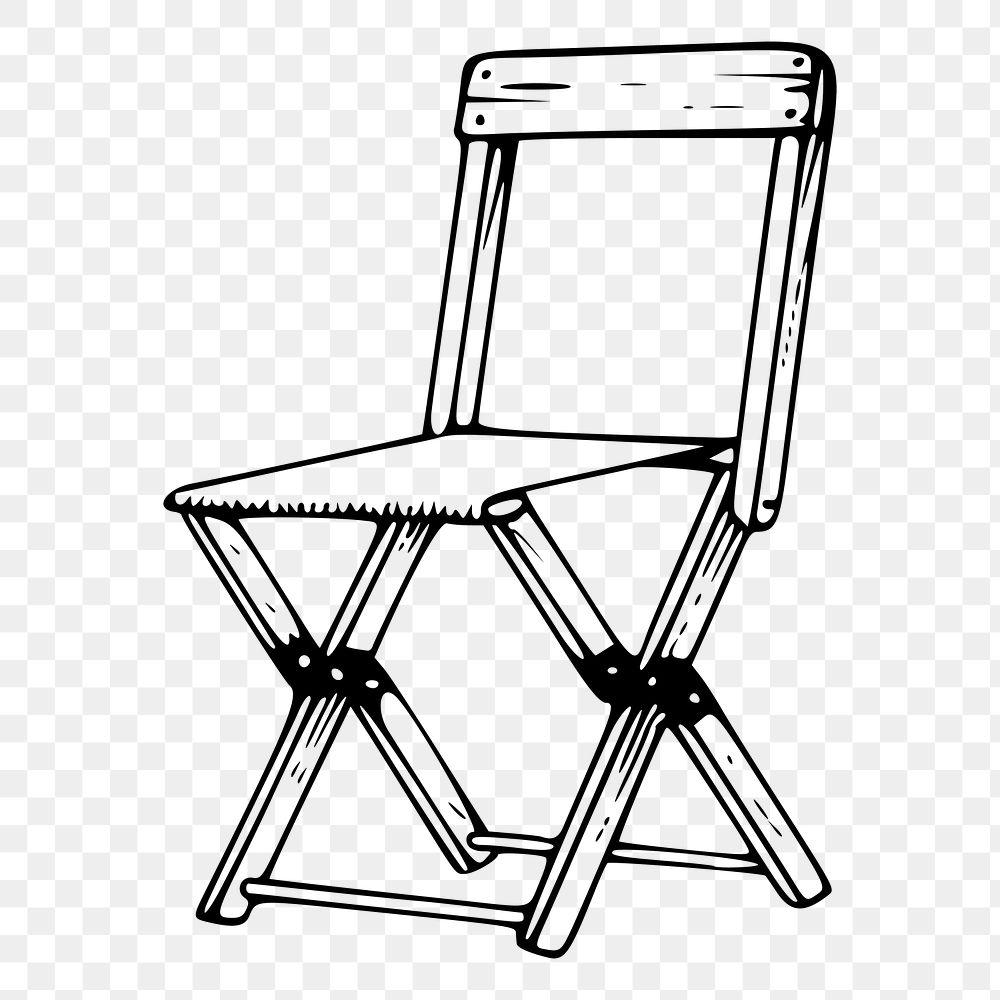 Folding chair png sticker, transparent background. Free public domain CC0 image.