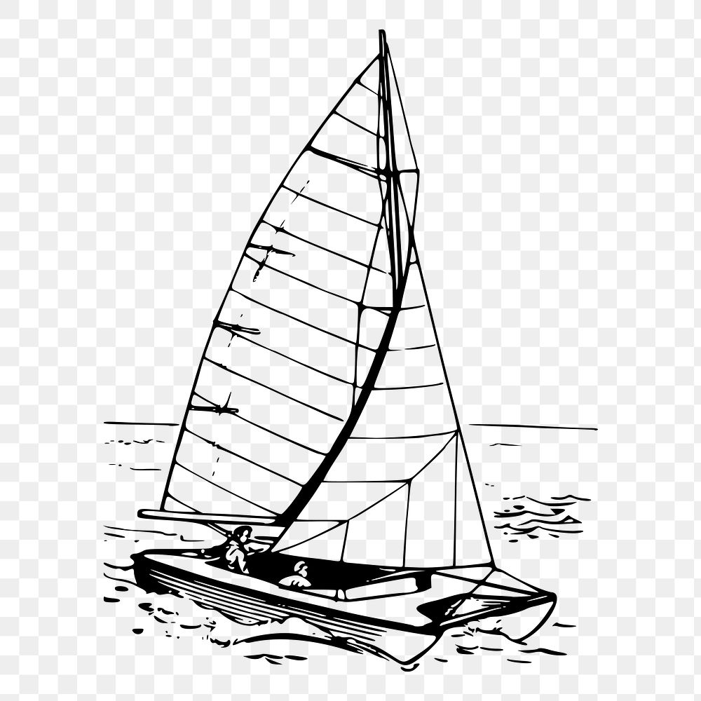 Sailboat png sticker, transparent background. Free public domain CC0 image.