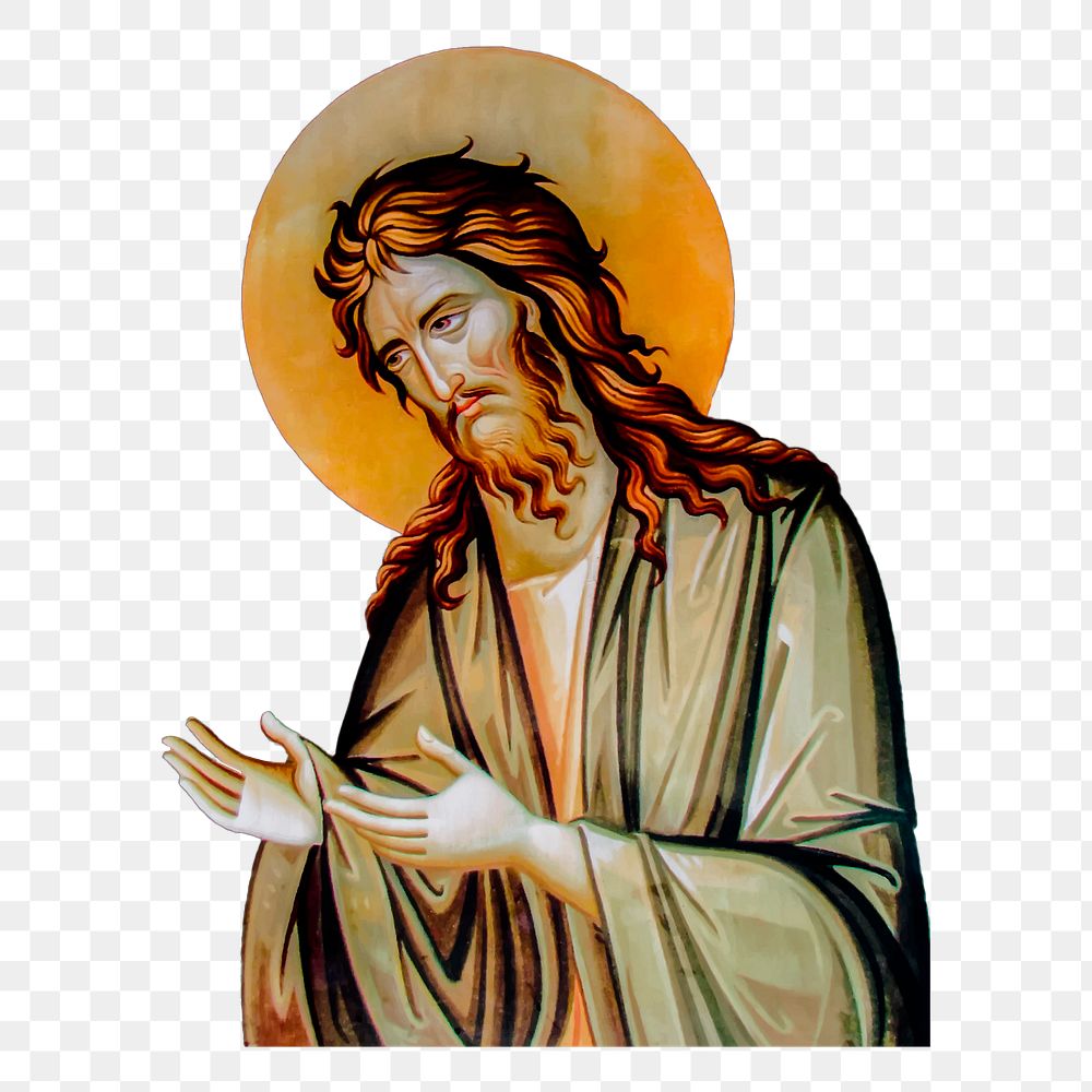 John the Baptist png sticker, transparent background. Free public domain CC0 image.