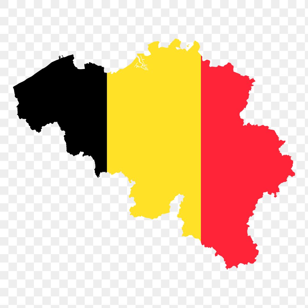 Png  Belgium flag map  sticker, transparent background. Free public domain CC0 image.