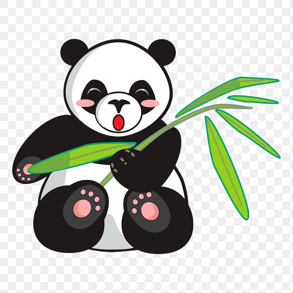 Panda cartoon png sticker, transparent background. Free public domain CC0 image.