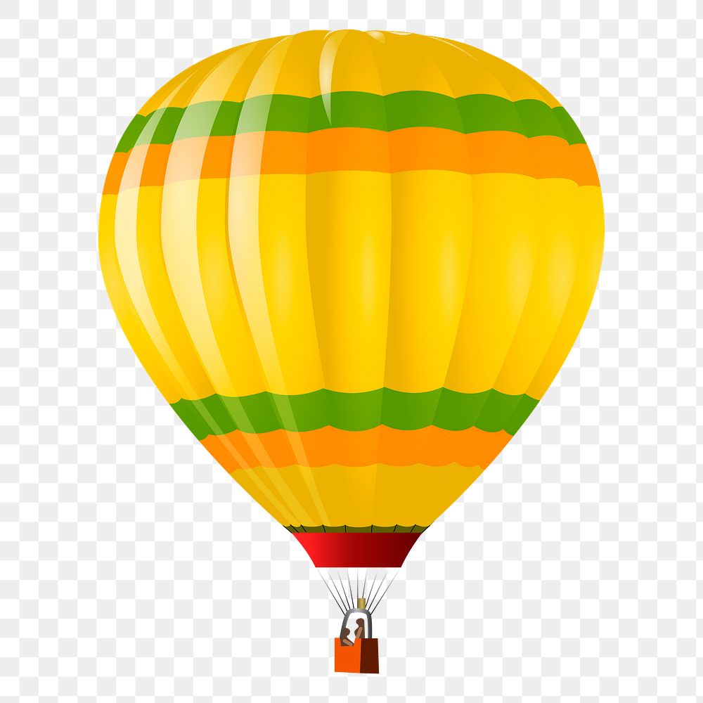 Air balloon png sticker, transparent background. Free public domain CC0 image.