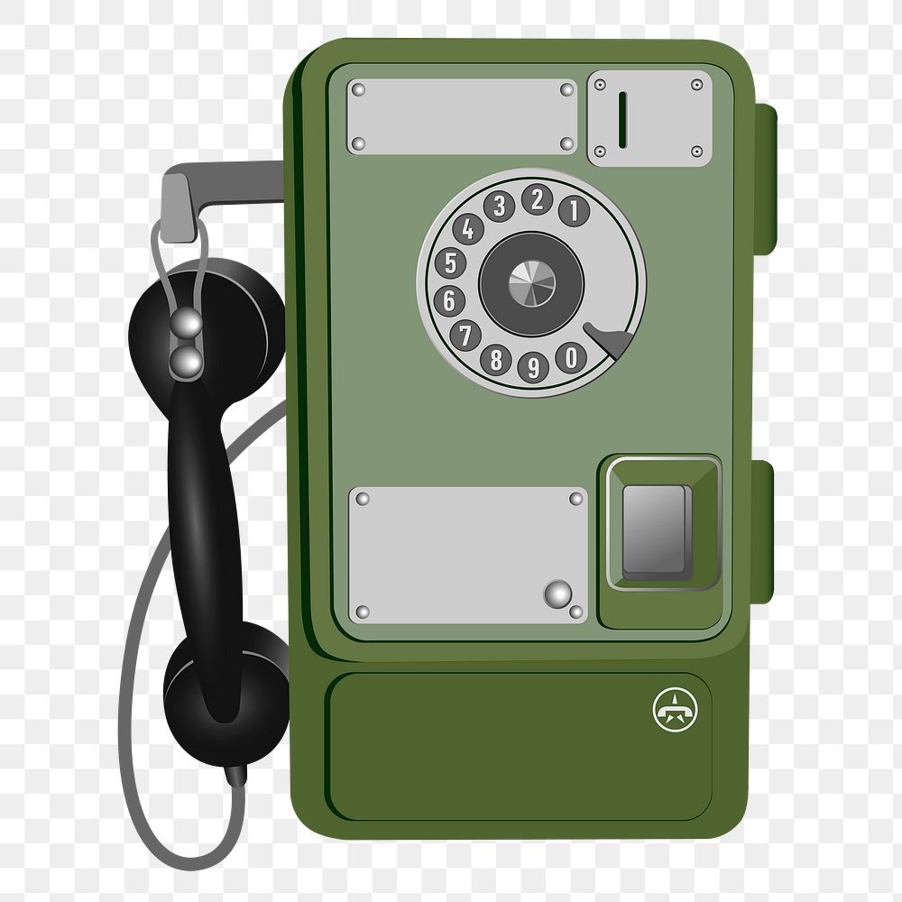 Vintage telephone png sticker, transparent background. Free public domain CC0 image.