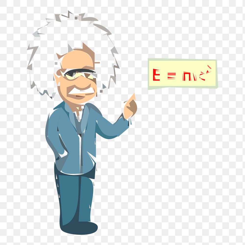 Einstein png sticker, transparent background. Free public domain CC0 image.