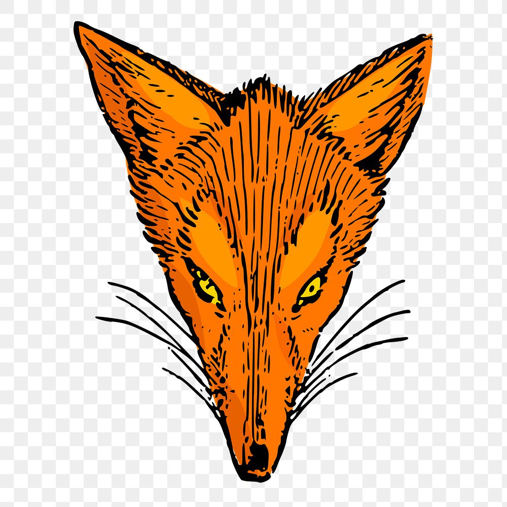 Fox face png sticker, transparent background. Free public domain CC0 image.