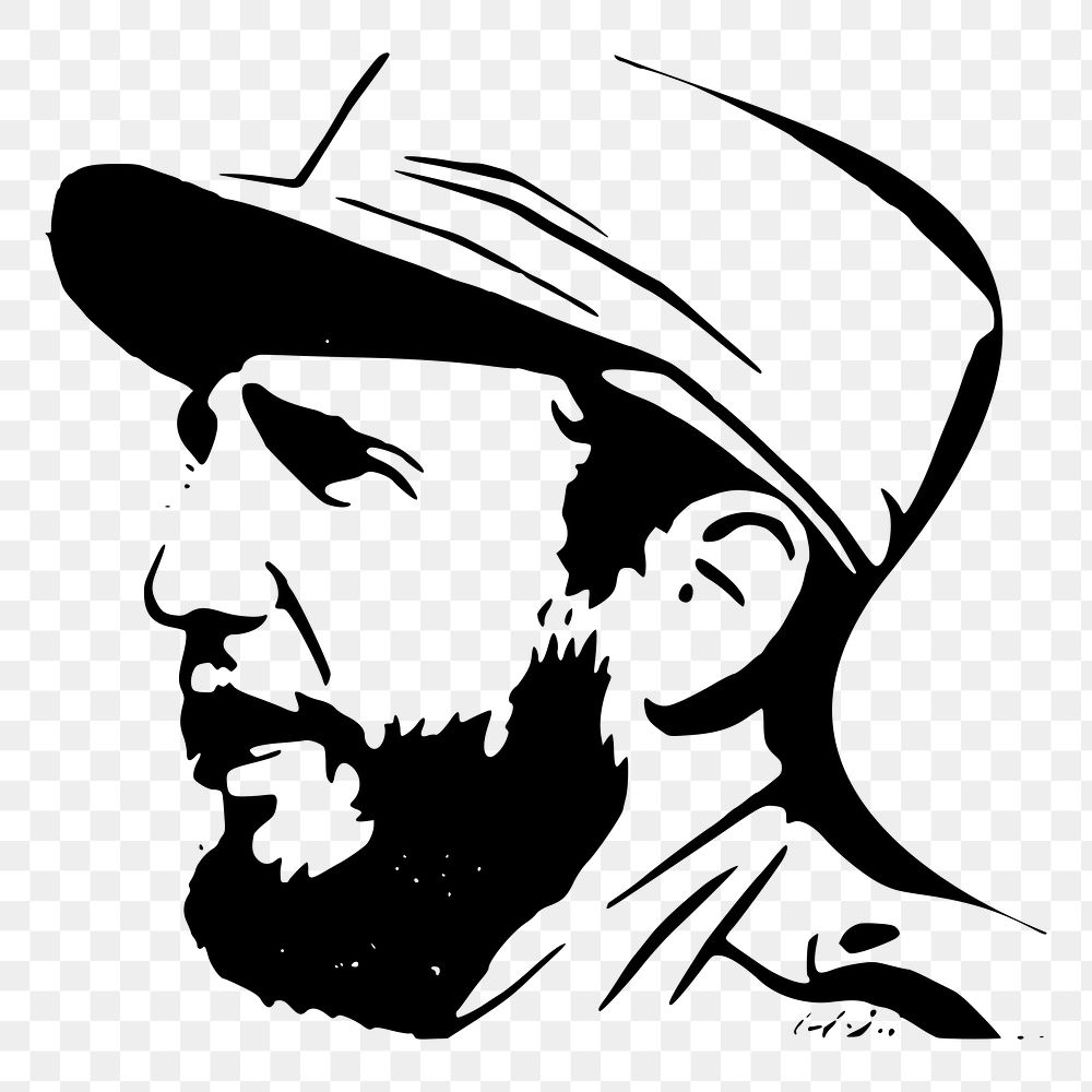 Fidel Castro png sticker, transparent background. Free public domain CC0 image.