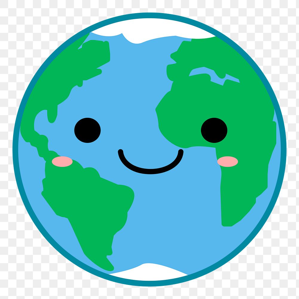 Smiling Earth png sticker, transparent background. Free public domain CC0 image.
