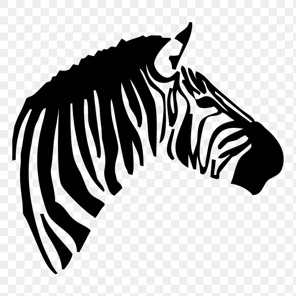 Zebra head png sticker, transparent background. Free public domain CC0 image.