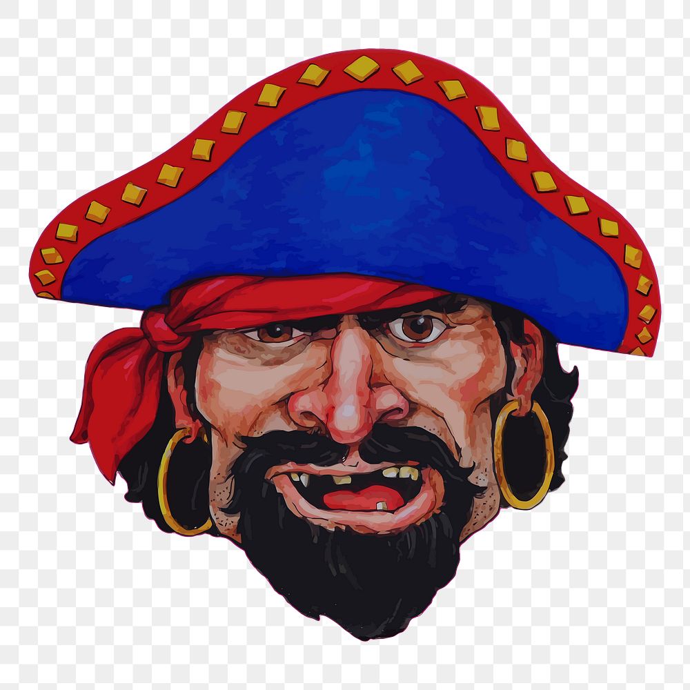 Pirate portrait png sticker, transparent | Free PNG - rawpixel