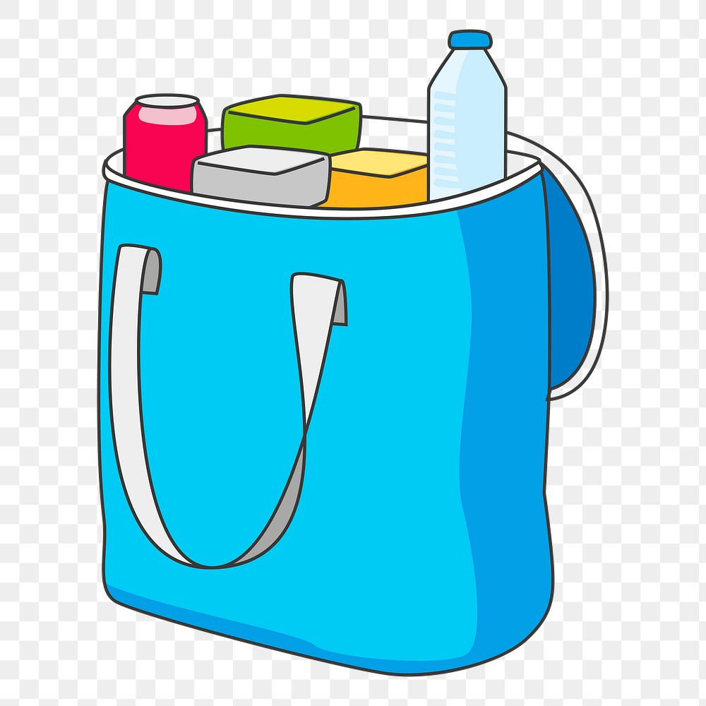 Drinks bag png sticker, camping supply illustration, transparent background. Free public domain CC0 image