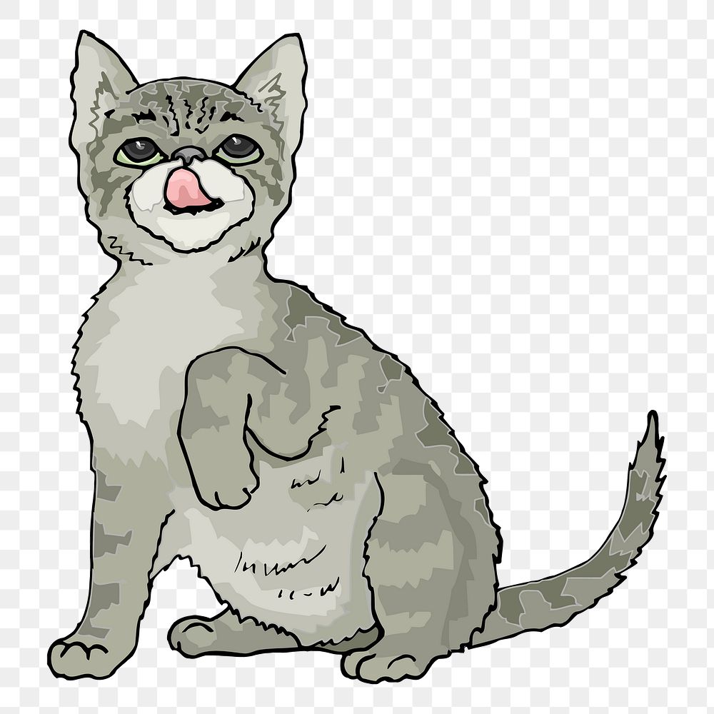 Cat png sticker, animal illustration, transparent background. Free public domain CC0 image