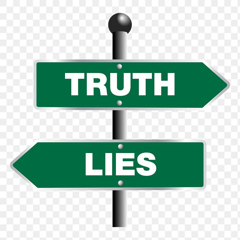 Truth lies sign png sticker illustration, transparent background. Free public domain CC0 image.