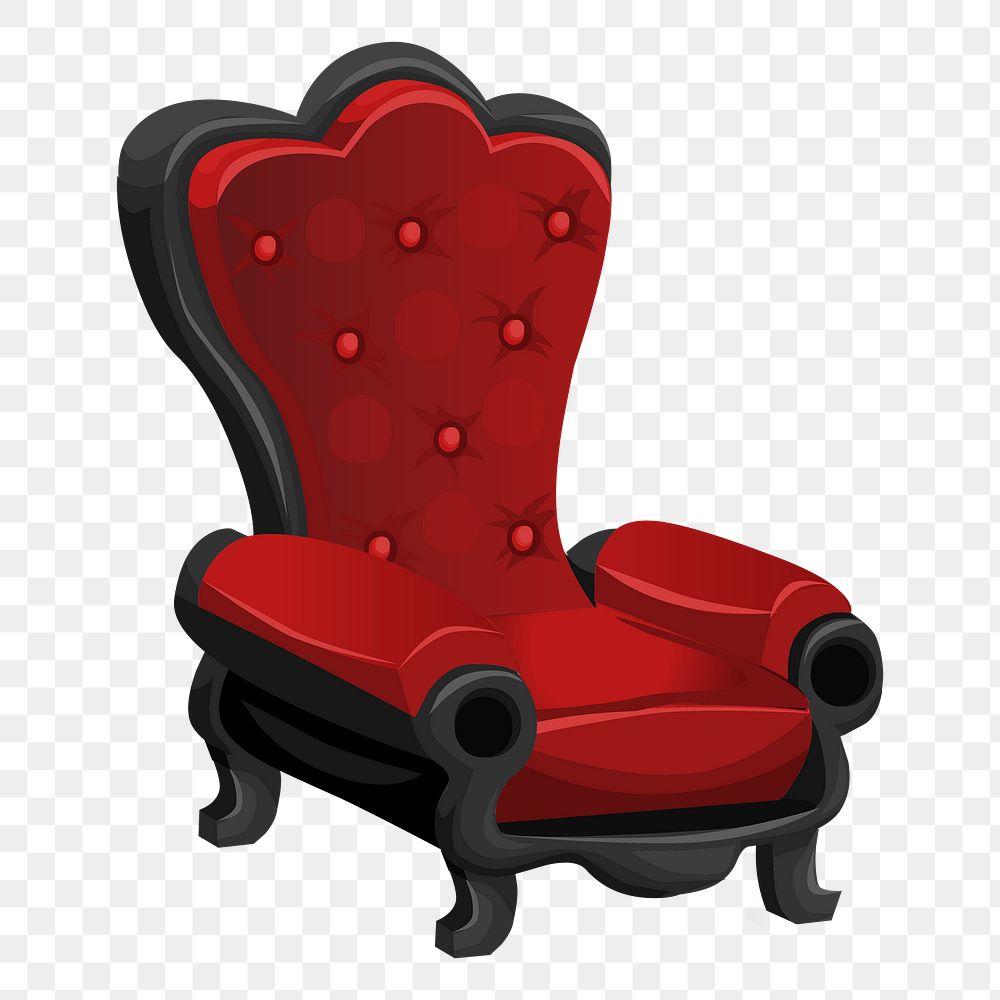 Red chair png sticker illustration, transparent background. Free public domain CC0 image.