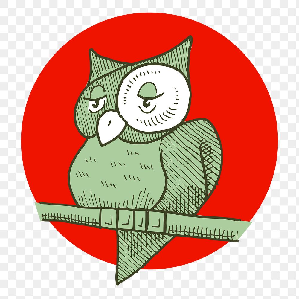 Owl cartoon png sticker, animal illustration, transparent background. Free public domain CC0 image