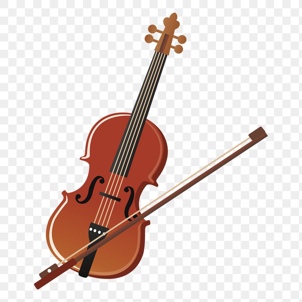 Violin png sticker, musical instrument illustration, transparent background. Free public domain CC0 image