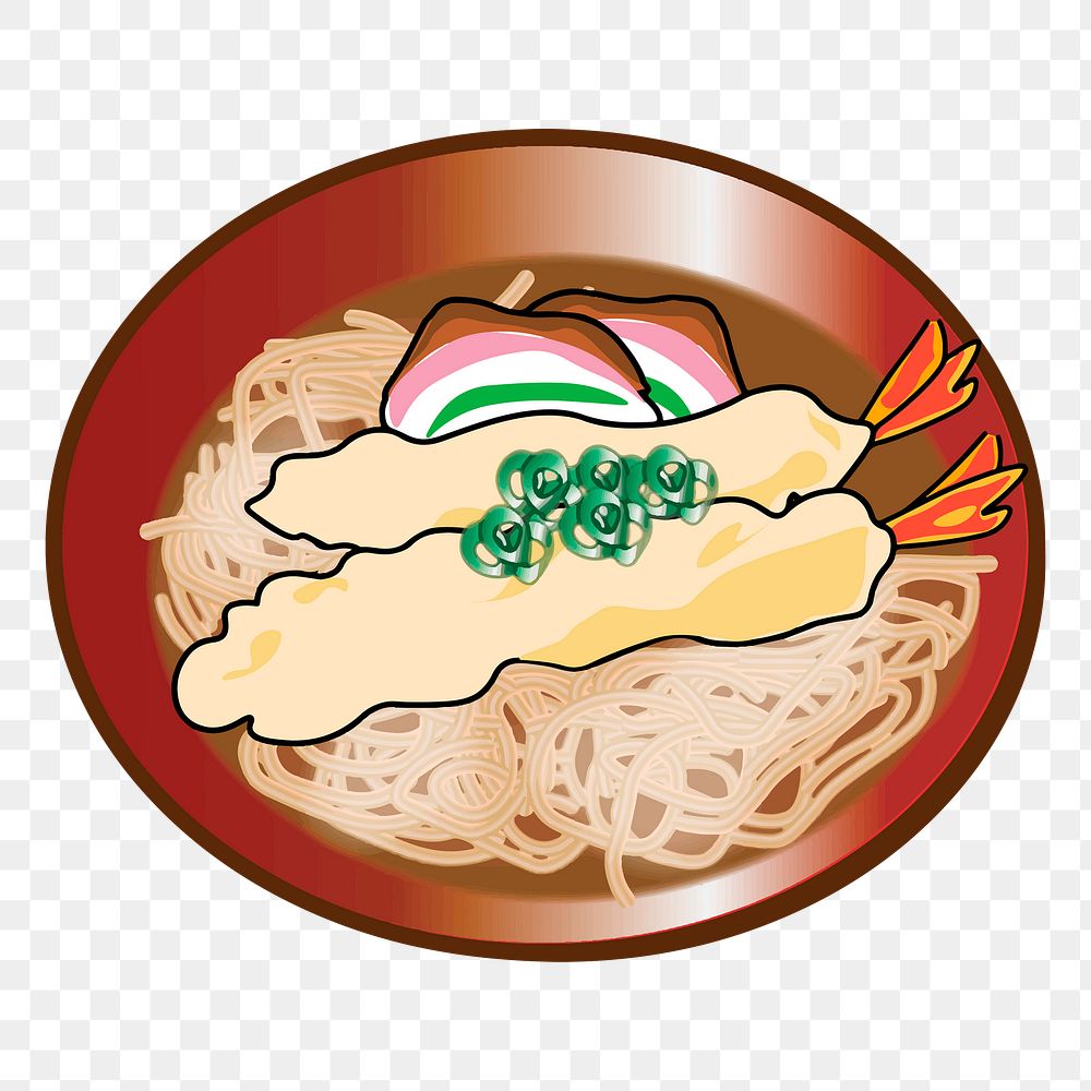 Ramen noodles png sticker, Japanese food illustration, transparent background. Free public domain CC0 image