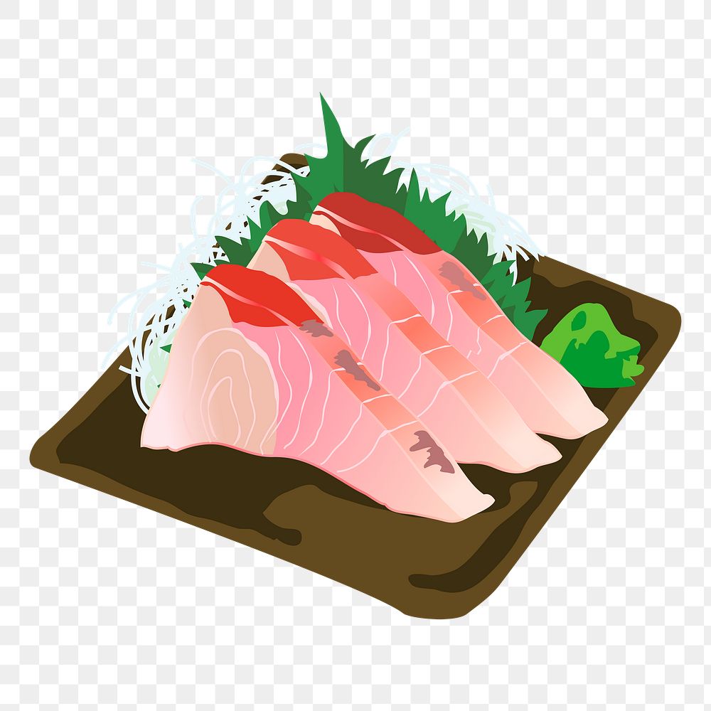 Tuna sashimi png sticker, Japanese food illustration, transparent background. Free public domain CC0 image