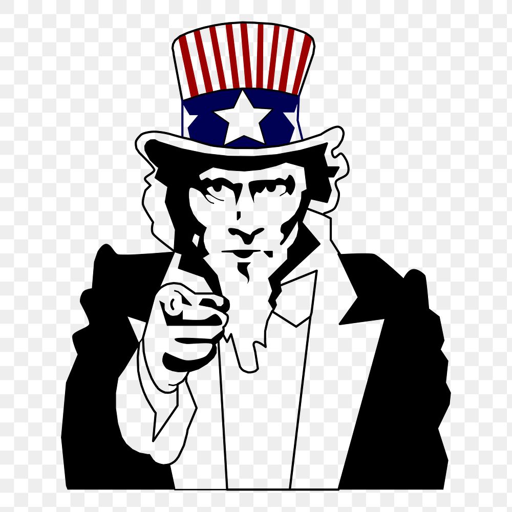 Uncle Sam pointing png sticker, transparent background. Free public domain CC0 image