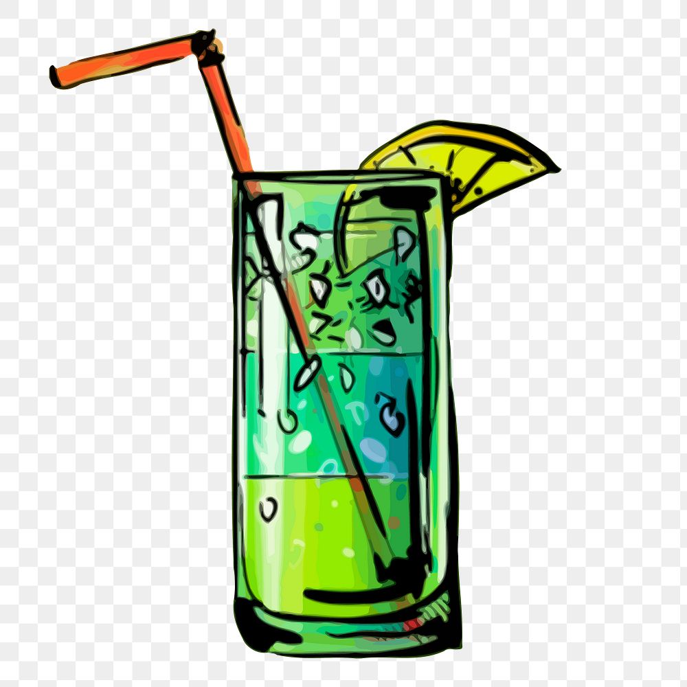 Cocktail png sticker, alcoholic beverage illustration, transparent background. Free public domain CC0 image