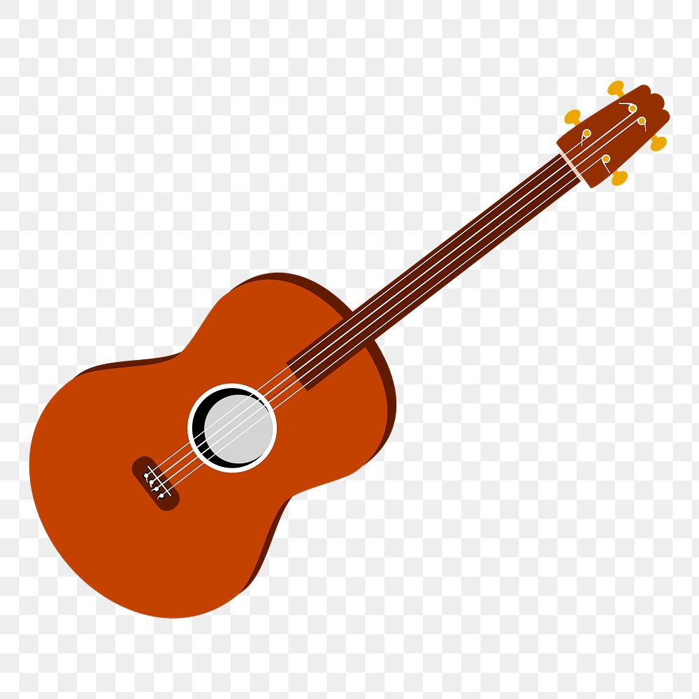 Acoustic guitar png sticker, musical instrument illustration, transparent background. Free public domain CC0 image