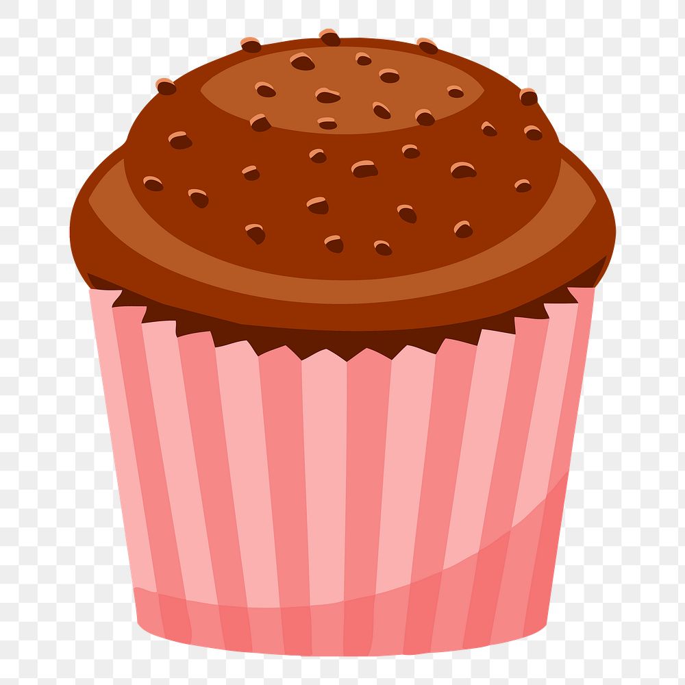 Cupcake png sticker dessert illustration, transparent background. Free public domain CC0 image.