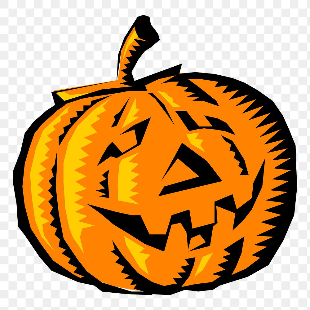 Jack O'Lantern png sticker Halloween illustration, transparent background. Free public domain CC0 image.
