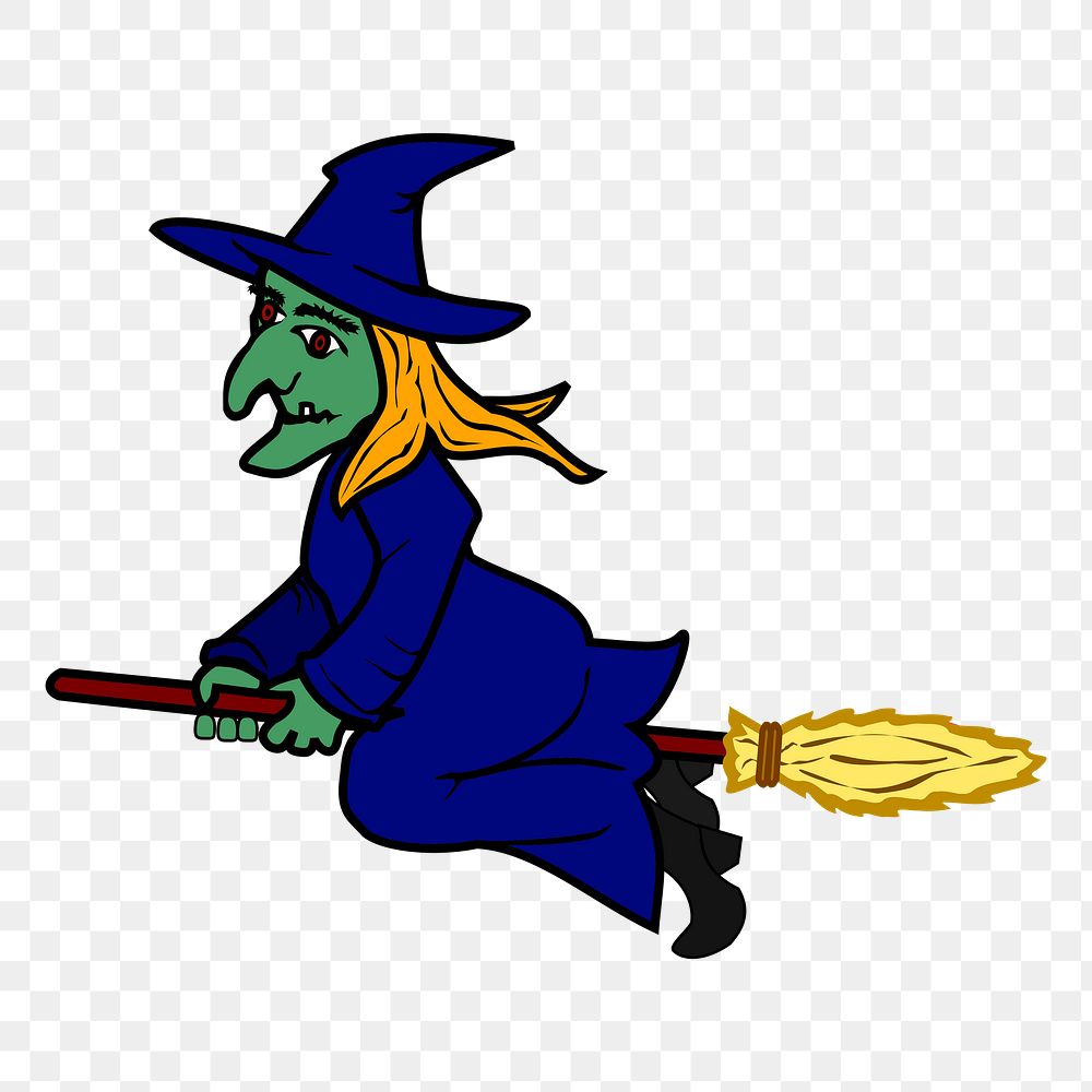 Witch png sticker Halloween illustration, transparent background. Free public domain CC0 image.