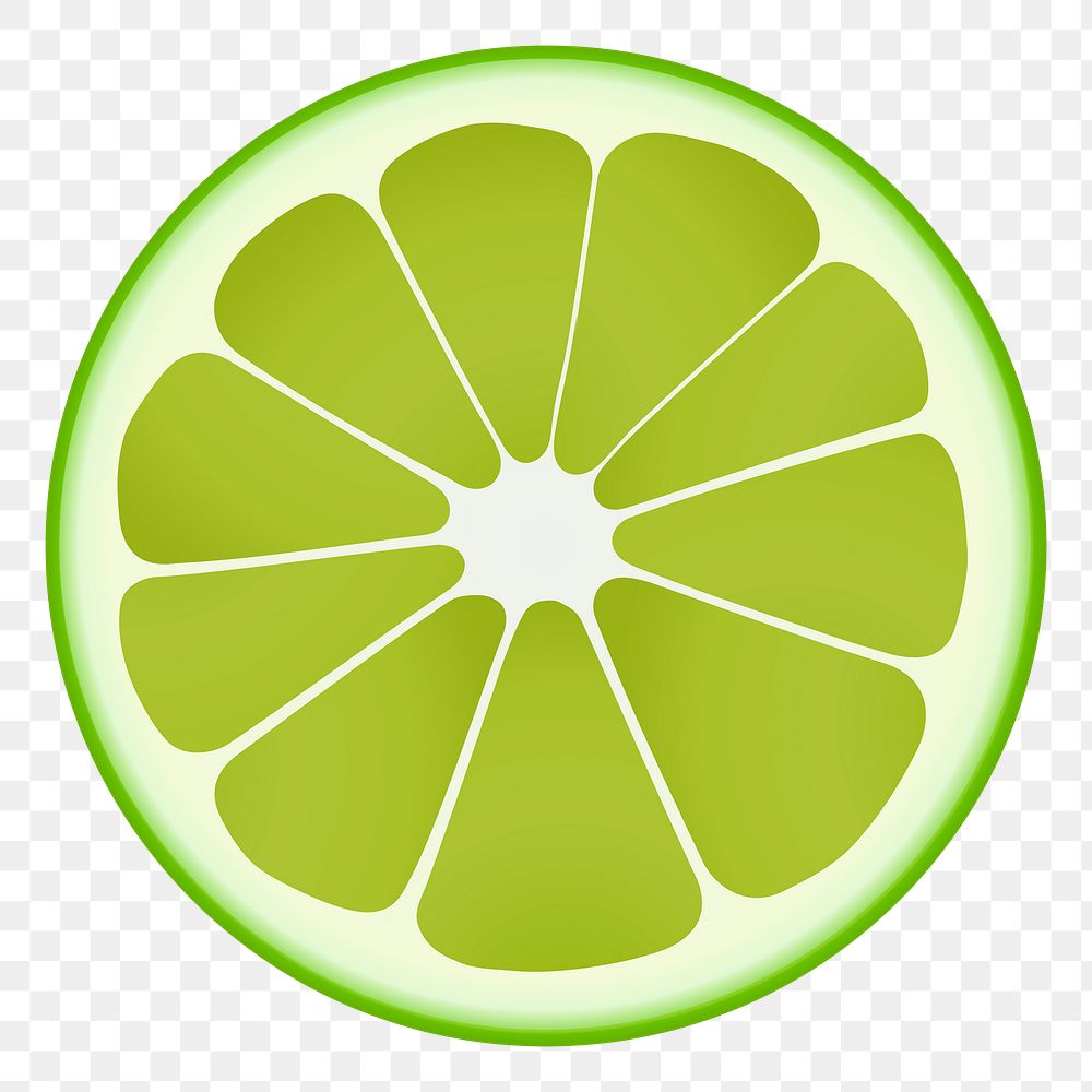 Lime slice png sticker fruit illustration, transparent background. Free public domain CC0 image.