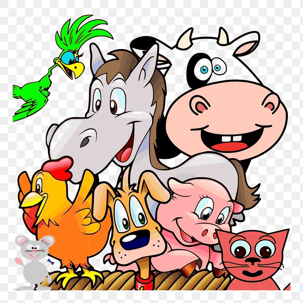 Happy livestock png sticker livestock illustration, transparent background. Free public domain CC0 image.