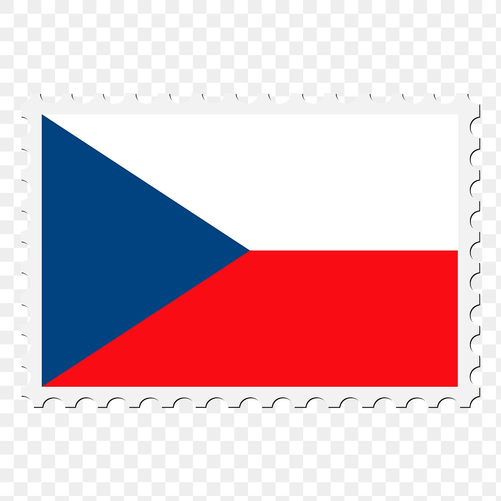 Czech Republic png flag stamp sticker illustration, transparent background. 