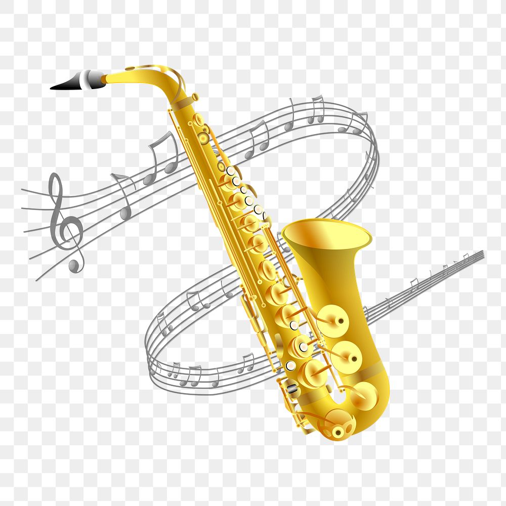 Saxophone png sticker music instrument illustration, transparent background. Free public domain CC0 image.