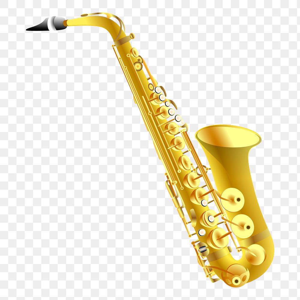 Saxophone png sticker music instrument illustration, transparent background. Free public domain CC0 image.