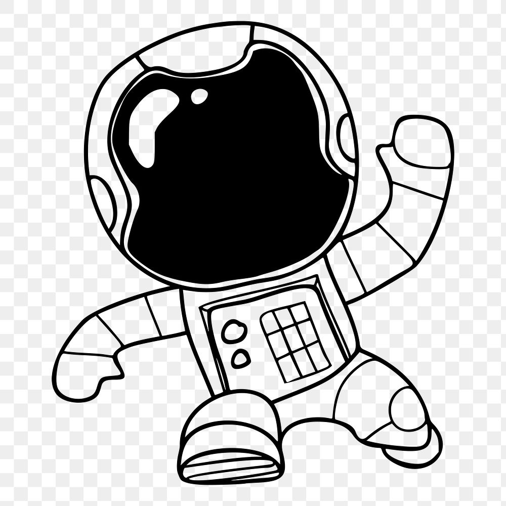 Astronaut png sticker cartoon character illustration, transparent background. Free public domain CC0 image.