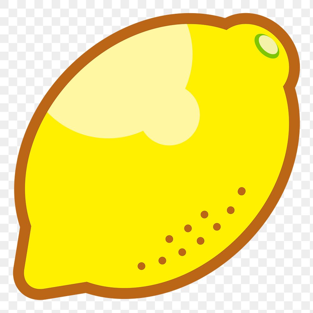 Lemon png sticker fruit illustration, transparent background. Free public domain CC0 image.