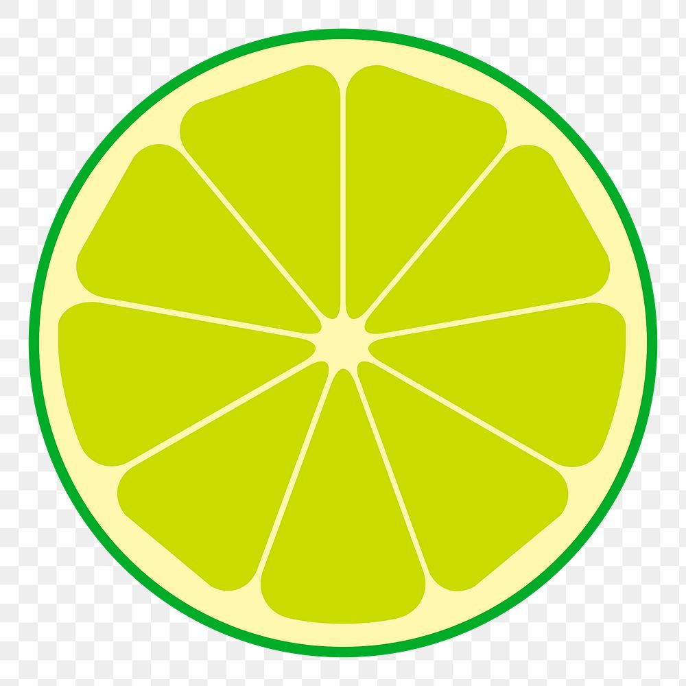 Lime slice png sticker fruit illustration, transparent background. Free public domain CC0 image.