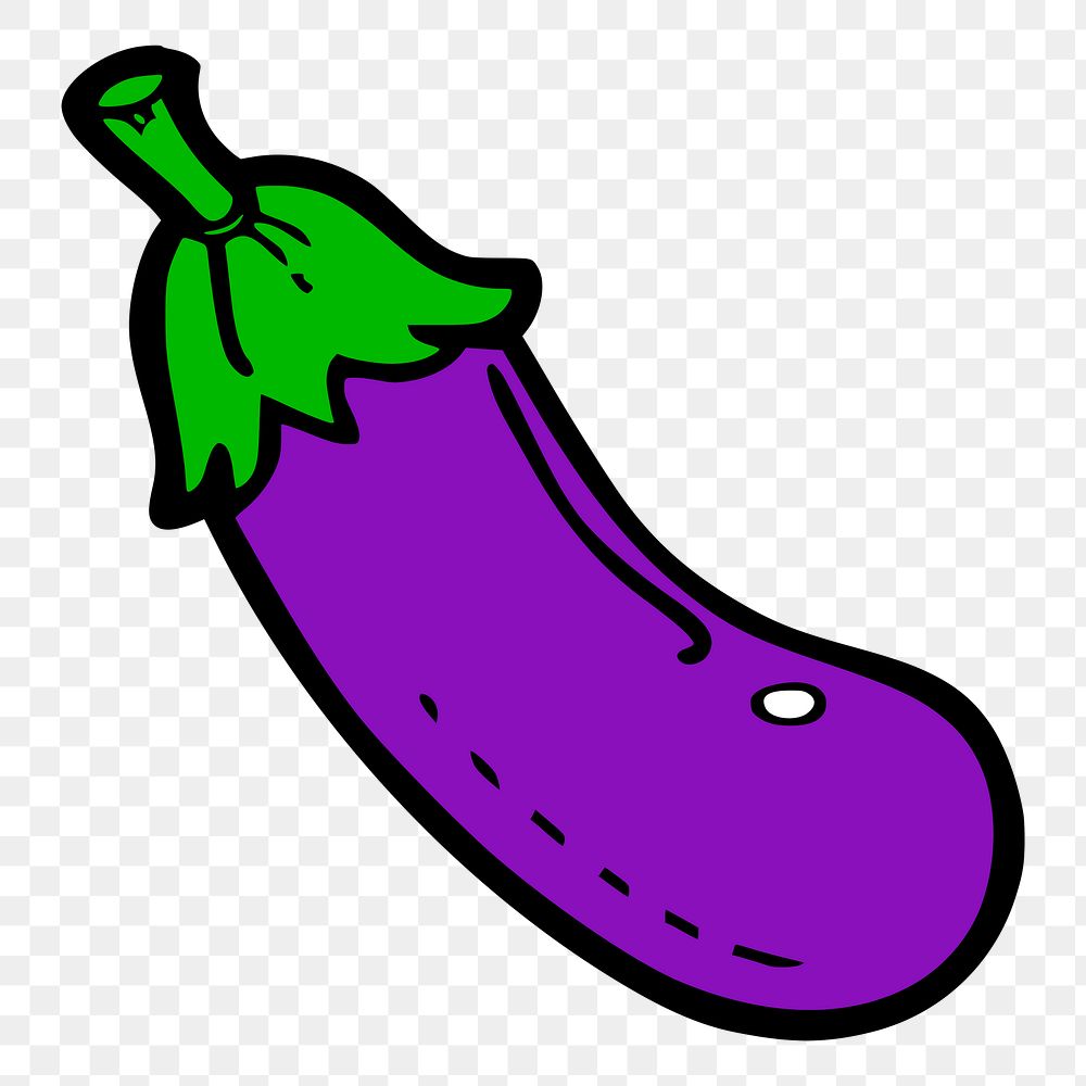 Eggplant png sticker vegetable illustration, transparent background. Free public domain CC0 image.
