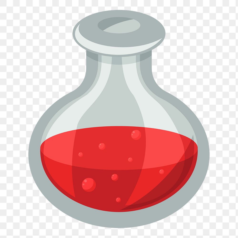 Laboratory flask png sticker education illustration, transparent background. 